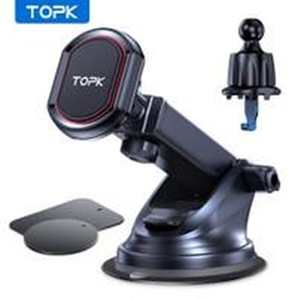 TOPK D37 Car Phone Holder Magnetic,Adjustable Car Phone Mount Cradle for Dashboard-Windscreen-Air Vent for All 4.7 to 6.7 inch Smartphones