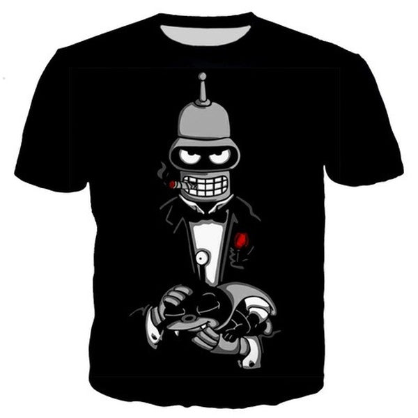 Women Men T-shirt 3d Print Short Sleeve Tee Tops Pantalla Bender Futurama