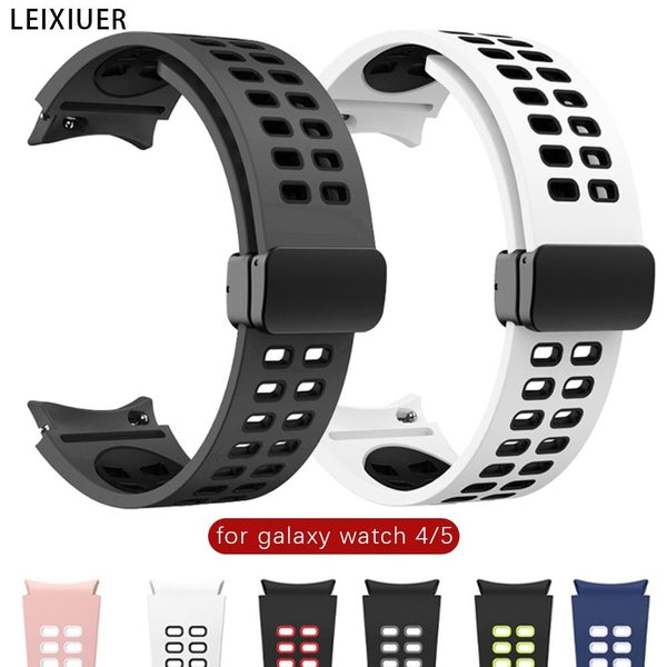 LEIXIUER Magnetic D-Buckle Silicone Band For Samsung Galaxy Watch 4 5 44mm 40mm-4 Classic 46mm 42mm Sport Bracelet Strap Belt Accessories for Galaxy Matron Inn
