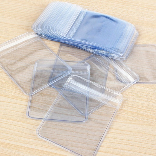 50Pcs Small Jewelry Ziplock Zip Bags Reclosable PVC Plastic Poly Bag Storage Waterproof []