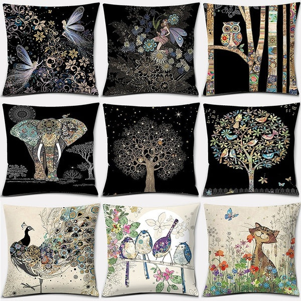 Animal elephant series home decoration pillowcase square pillowcase home office decoration (45cm * 45cm)