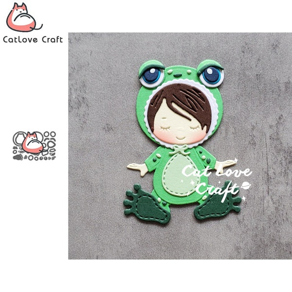 Catlove grenouille bébé Animal métal matrices de découpe Scrapbooking moule pochoir découpes carte faisant bricolage artisanat gaufrage nouveaux matr