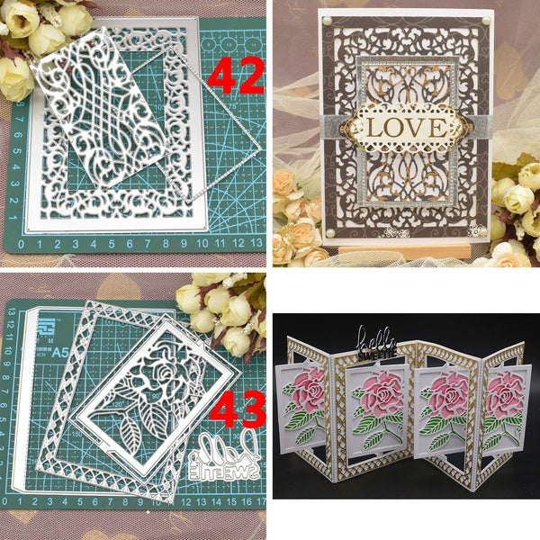 Hot Love Cutting Dies Background Frame Metal Stencil Paper Embossing Dies For DIY Scrapbooking Card Making Craft
