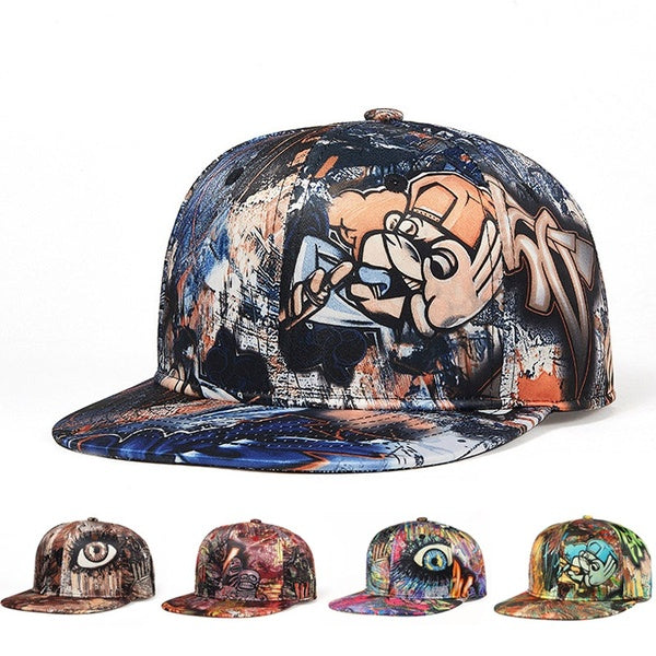 Personnalité Graffiti impression Gorras Snapback casquette printemps été plat Bill chapeaux de Baseball en plein air rue Hip Hop casquettes pour homm