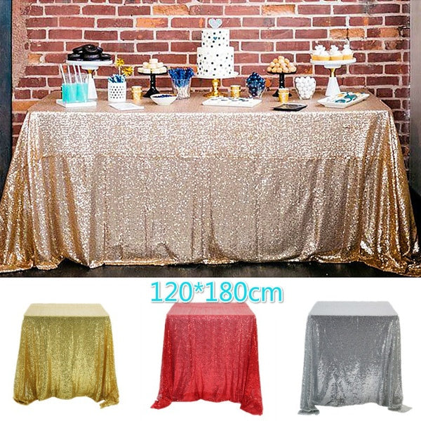 120x180cm Shiny Sequins Table Cover Cloth Rectangle Tablecloth Festival Party Table Decal Photography Background Supplies