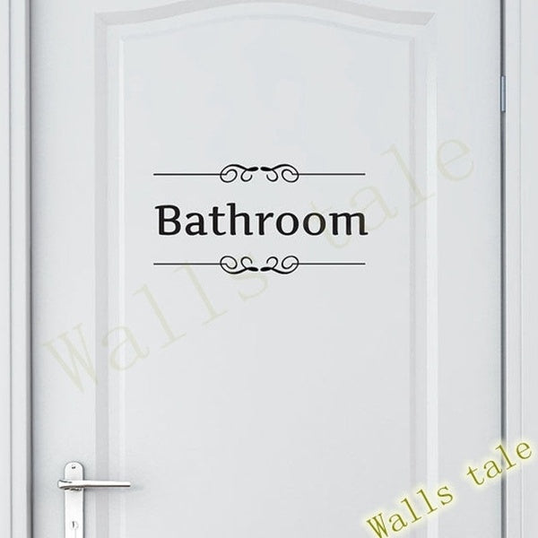 New Hot Vintage Toilet Door Bathroom Wall Sticker Decals Vinyl Art Removable Bathroom Decor