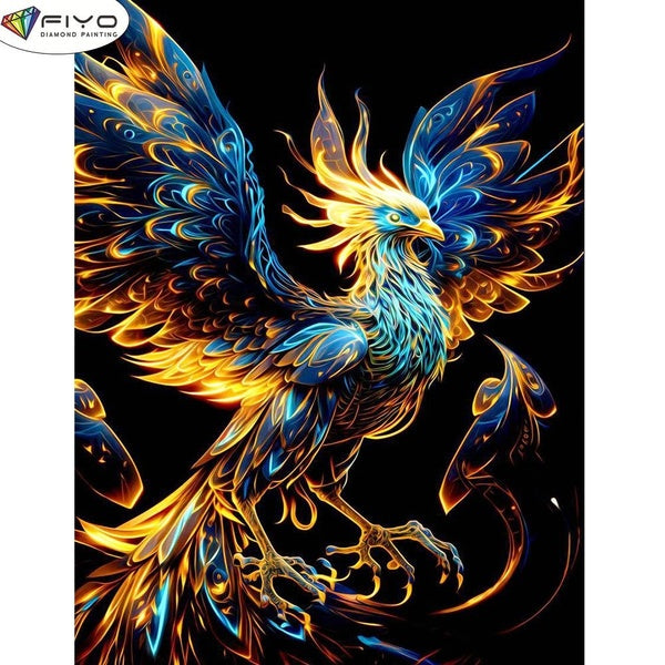FIYO DIY 5D Phoenix Diamond Painting Full Drill with Number Kits Maison et Cuisine Mode Mosaïque Diamant Peinture Toile Décoration Murale Cadeau Arti