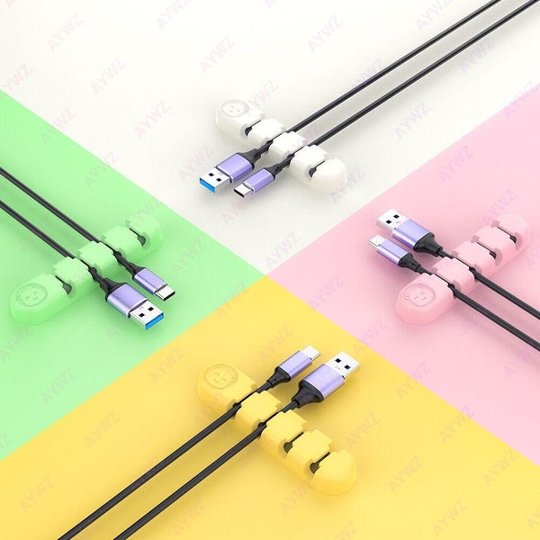 JEYI Cable Holder Management Clip Ties Charger Desk Wire Tidy Wire Clip Lead Desk USB Organizer
