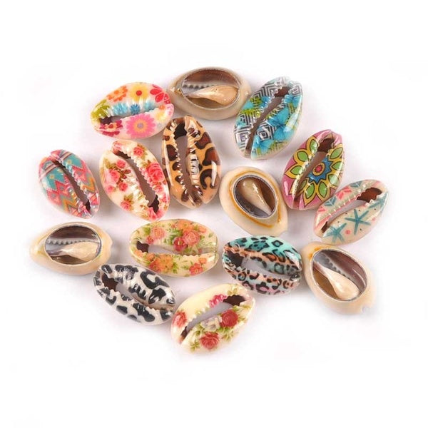 10 pièces fleur peinture gris conque coquillage pour la décoration intérieure Scrapbook Ing artisanat naturel cauris coquillages bijoux à bricoler so