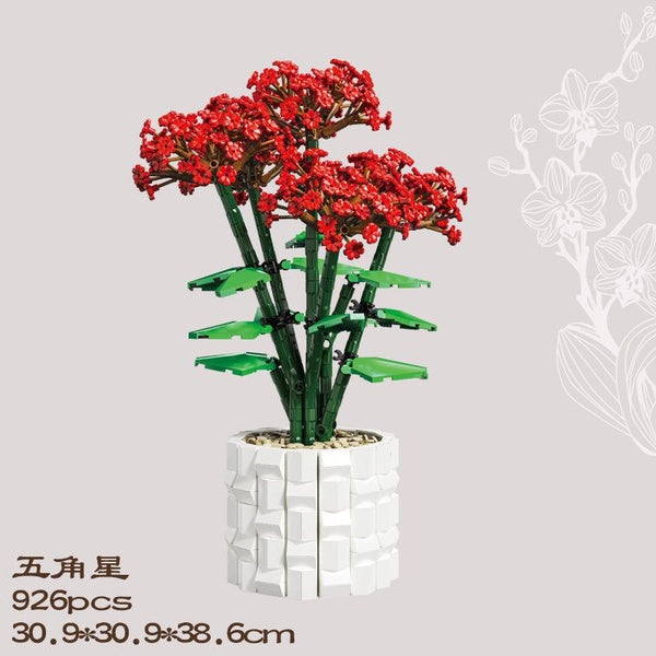 City Creative Plant and Flower Series Ipomoea quamoclit L Potted Interior Decoration Building Blocks Bricks Toys Gifts