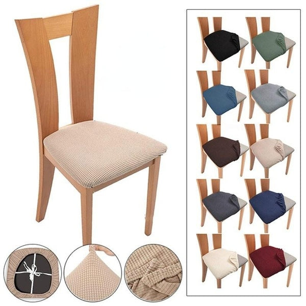 1-2-4-6 Pcs Stretch Spandex Dining Room Chair Seat Covers Upholstered Chair Seat Cushion Cover Stretch Fitted Dinning Room Chair Covers Removable Was