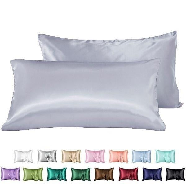 1pc-2pcs Silk Pillowcase Hair Skin Natural 80%polyester +20% Silk Pillowcase Standard Size Pillow Cases Cover Hidd(no Fitter)