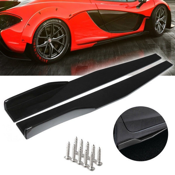 Paire Universal Black Side Skirt Rocker Splitters Winglet Wings Canard Diffuser