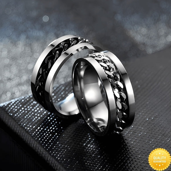 Bar Party Rings Stainless Steel Spinner Rings Chain Ring Womens Mens Beer Opener