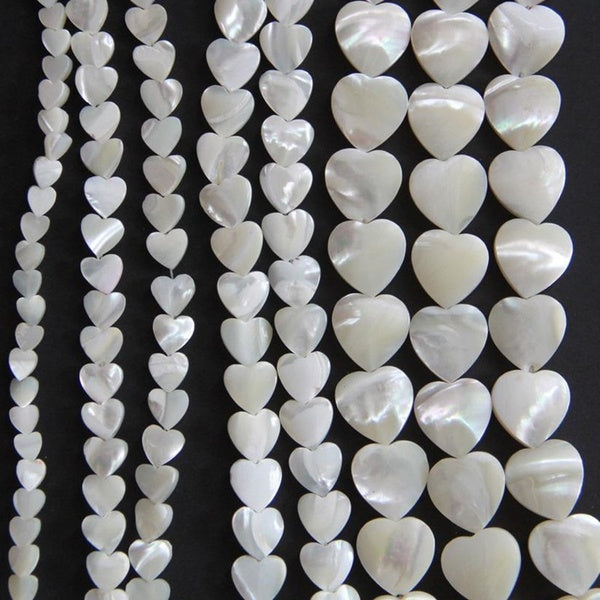 20Pcs Natural White Shell Pearl Heart Shape Beads for Jewelry Making DIY Bracelet Necklaces Jewelry DIY Craft For Female Gifts