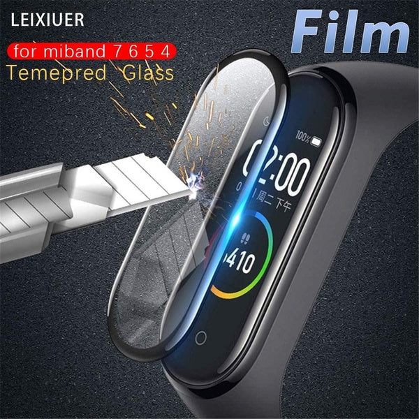 LEIXIUER Tempered Glass Film for Xiaomi Mi Band 7 6 5 4 SmartWatch Accessories Screen Protector for Miband5 Miband6 Miband7 for Mi Band 4 5 6 7 Matron Inn