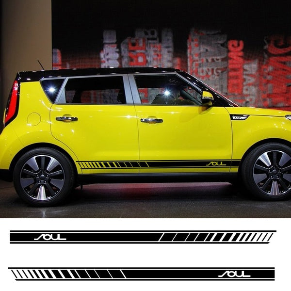 2pcs Car Both Side Door Stickers DIY Auto Vinyl Film Decoration Decals Automobiles For Kia Soul Styling Tuning Car Accessories