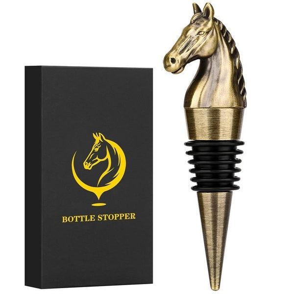 Portable Horse Head Wine Stopper Metal Bottle Stoppers for Champagne Prosecco Party Celebration Wine Accessory