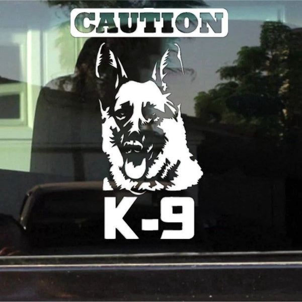 CK2006#15*22cm Caution K9 German Shepherd funny car sticker vinyl decal silver-black car auto stickers for car bumper window
