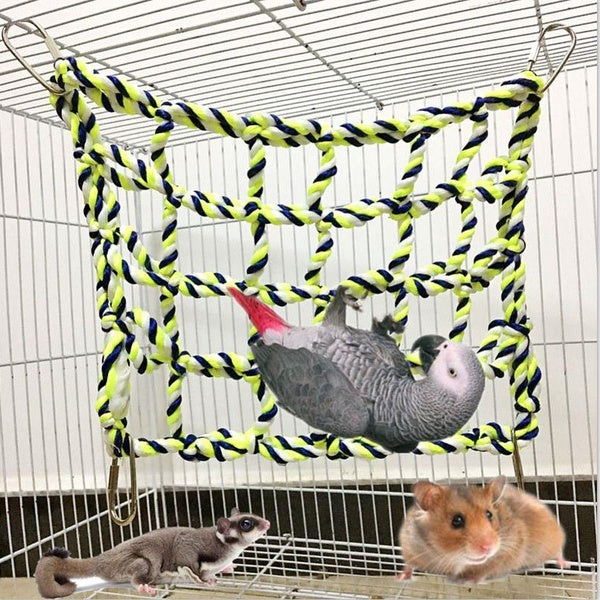 1pcs Parrot Climbing Ladder Cotton Rope Net Cage Hanging Pet Activity Toy for Hamster Ferret Small Animal