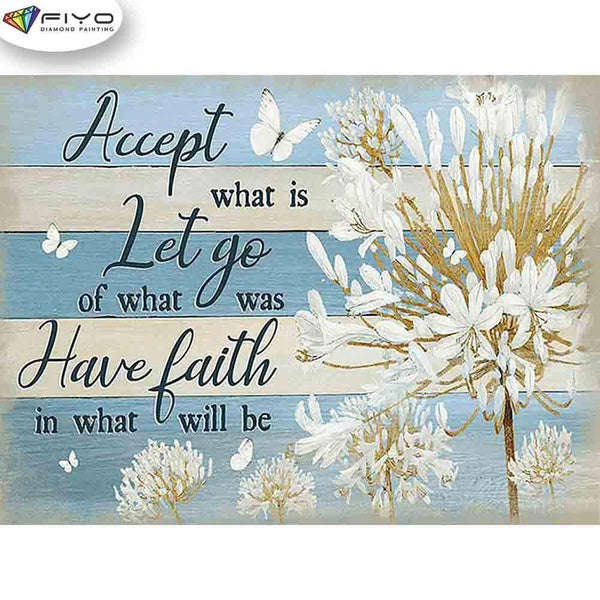 FIYO White Butterflies and Flowers Diamond Painting Kits For Adults DIY 5D Diamond Mosaic Diamond Painting Home and Kitchen Fashion Canvas Pictures W