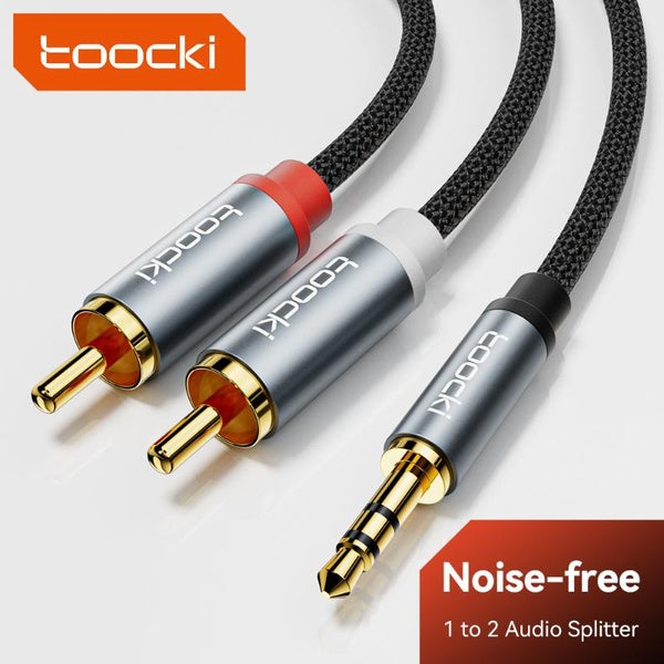 Toocki RCA Cable Jack 3.5 To RCA Audio Cable 3.5mm Jack To 2RCA Male Splitter Aux Cable For TV PC Amplifier DVD Speaker Sound Box Amplifier