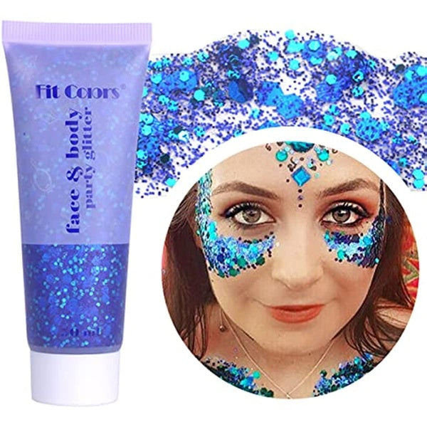 Lue Body Glitter, Mermaid Sequins Liquid Holographic Glitter Gel, Visage Yeux Lèvres Cheveux Nail Festival Maquillage, Sparkling Body Glitter Gel pou