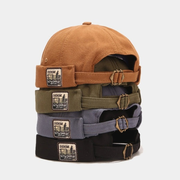Vintage Docker Cap Brimless Hat Breathable Beanie Hats Cotton Retro Adjustable Literary Landlord Sailor Cap Women Hip Hop Hat