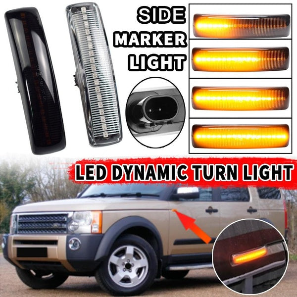 2Pcs LED Dynamic Side Marker Lights Arrow Turn Signal Blinker Lamps for Land Rover Discovery 3 4 Rover Sport L320 Freeland 2