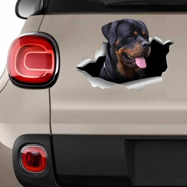 Rottweiler Sticker Funny 3D Dog Car Truck Vinyl Decal Decals Window Bumper