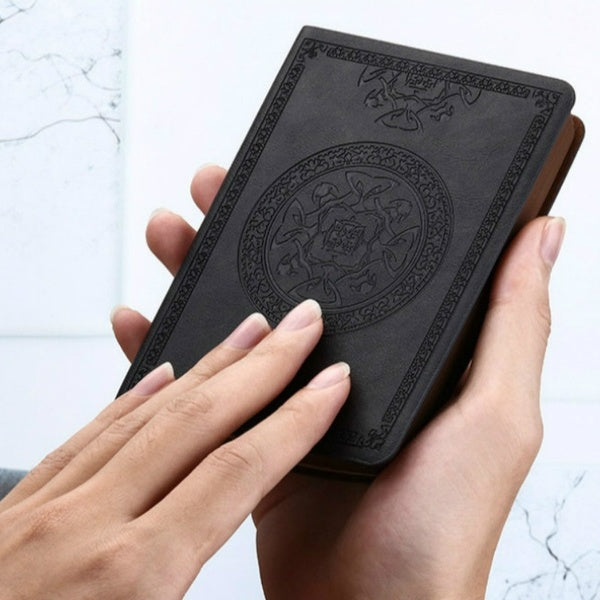 A6 Pocket Soft Leather Notebooks Flower Printed Cover Travel Journal Portable Pocket Notepad(5 Colors)