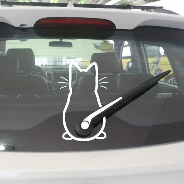 Cartoon Cute Cat Sticker Windshield Wiper Sticker Car Sticker Car Rear Wiper Decal Car Accessories
