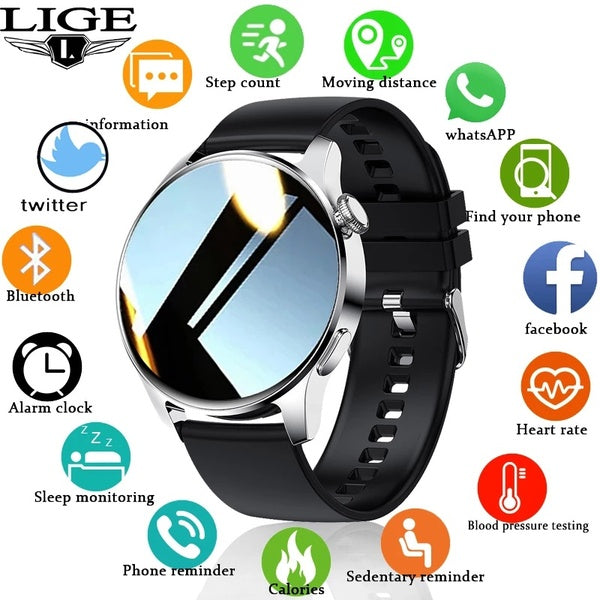 LIGE 2021 nouveau cadran appel montre intelligente hommes plein écran tactile étanche montre sport Fitness Tracker Smartwatch homme pour Android iOS
