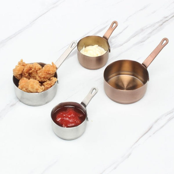 Stainless Steel Sauce Mini Pot with Handle Dipping Sauce Bowl Restaurant Table Sauce Dish-80