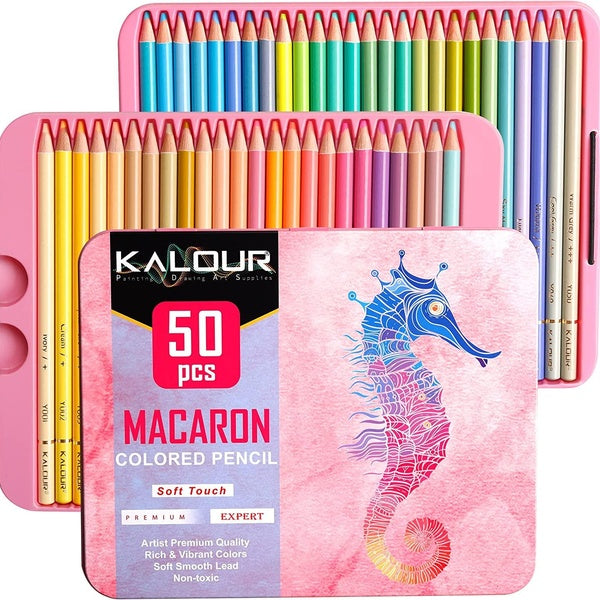 Macaron Pastel Colored Pencils,Set of 50 Colors,Artists Soft Core,Ideal for Drawing Sketching Shading,Coloring Pencils for Adults Kids Beginners