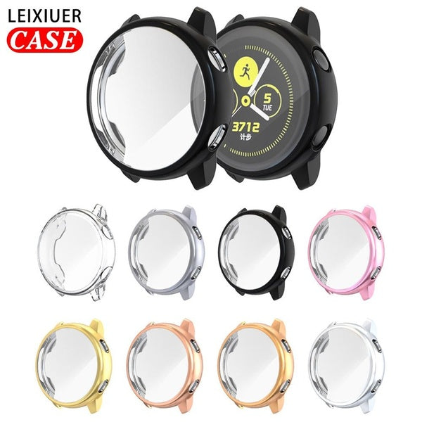 LEIXIUER All-Around TPU Case for Samsung Galaxy Watch Active - Active 2 40mm 44mm Soft Bumper Cover Screen Protector accessories