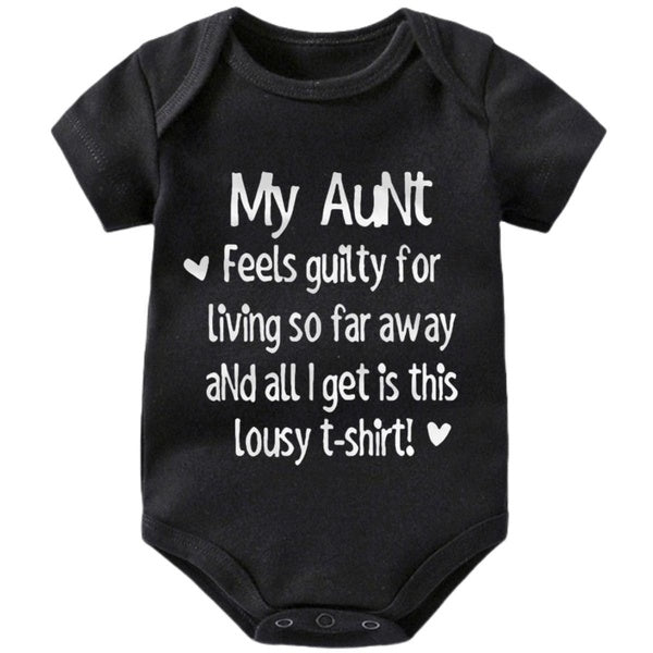 My Aunt Feels Guilty Baby Onesie,Cotton Infant One-piece Baby Bodysuit,Short Sleeve Jumpsuit Rompers,Newborn Babygrow Vest Boys Girls Outfits Clothes