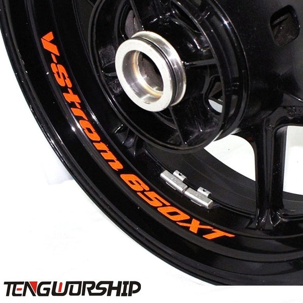 Teng Worship 8 X CUSTOM INNER RIM DECALS WHEEL Reflective STICKERS STRIPES for SUZUKI V Strom 650XT V Strom650XT VStrom 650 XT