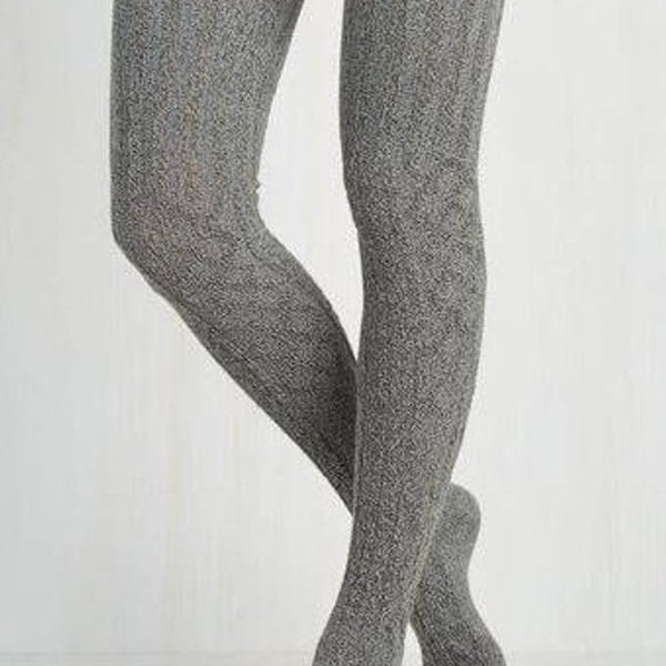 Winter Warm Fashion Women Girls Knit Long Over Knee Thigh High Stocking