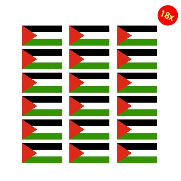 18pcs 2"X1" Inch Palestine Flag Car Stickers Car Decal Wall Sticker Save And Free