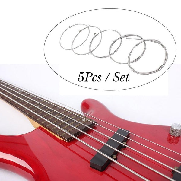 5Pcs-Set Steel Strings for 5 String Bass Guitar Diameter 0.12 Inch-0.04 Inch Musical Instrument Guitar Parts Accessories Matron Inn