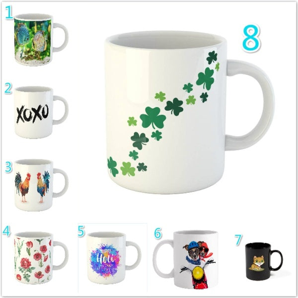 Funny Coffee Mug Green Clover Shamrocks Diagonal St Patrick Day Saint Celtic 11 Oz Ceramic Coffee Mugs Tea Cup Best Gift Or Souvenir
