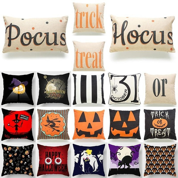 Trick or Treat citrouille diable taie d'oreiller salon canapé voiture impression taie d'oreiller coton lin dessin animé Halloween housse de coussin
