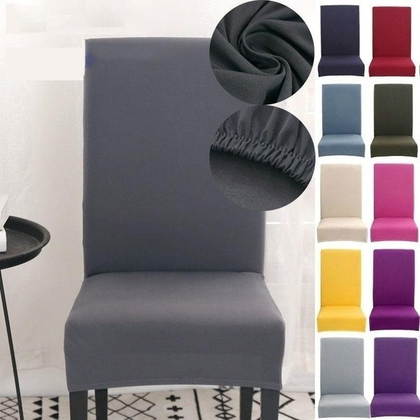 6-4-2-1Pcs Solid Color Chair Cover Spandex Slipcovers for Dining Room Stretch Elastic Chair Covers Banquet Hotel Kitchen Wedding 18 Colors
