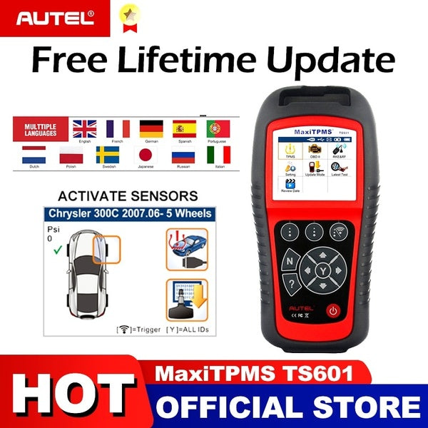 Autel MaxiTPMS TS601 Better than Autel TS401 TPMS Reset Tool Tire Pressure Sensor Relearn Activate Programming OBD OBD2 Scanner