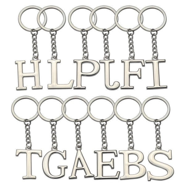 1pc A-Z English Letter Alphabet Keychain Lady's Metal Letter Keychain Name Unisex Bag Car Key Ring DIY Accessories Matron Inn