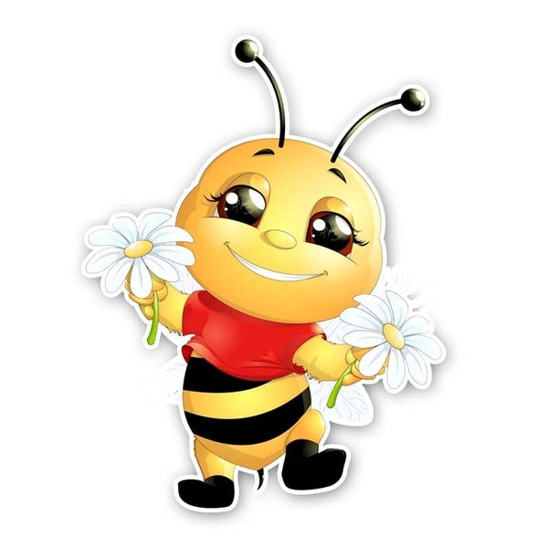 14CM*18.2CM A Happy Little Bee Originality Car Sticker Decal 12-300560