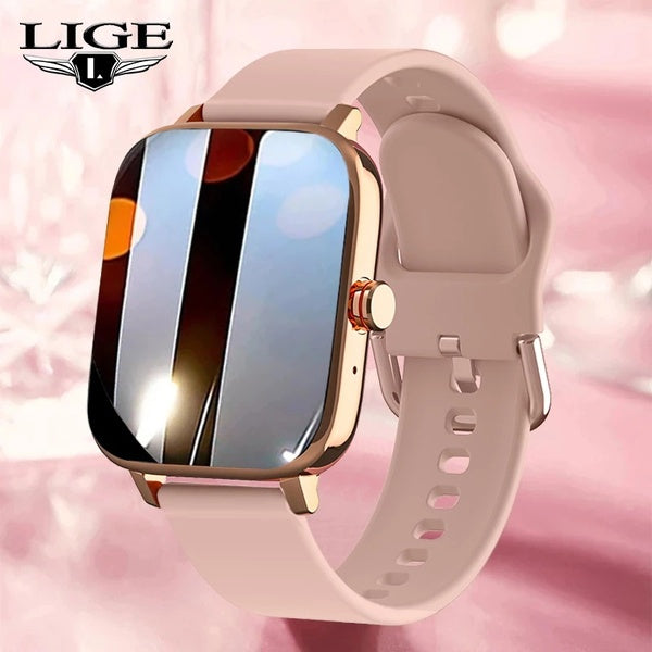 LIGE appel montre intelligente femmes cadran personnalisé Smartwatch pour Android IOS étanche Bluetooth musique montres pleine touche Bracelet horlog
