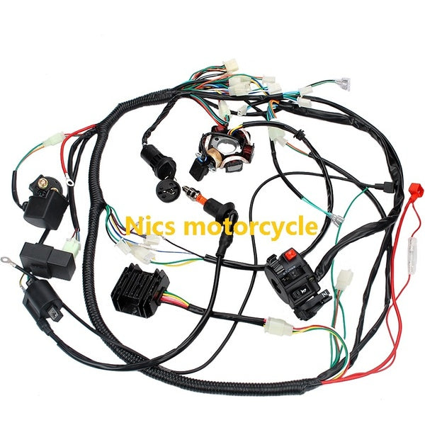 Complete Wiring Harness kit Electrics Wire Loom Assembly GY6 4-Stroke Four wheelers Engine Type 125cc 150cc Pit Bike Scooter ATV