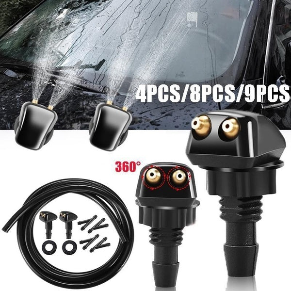 4-8-9PCS Universal Front Windshield Washer Wiper Nozzle Sprayer Sprinkler Water Spout Outlet